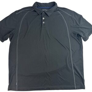Tommy Bahama XXL 2XL Black Polo Shirt Men's Short Sleeve Golf Business‎ Casual